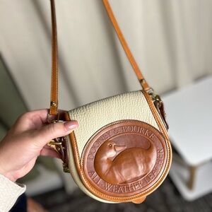 Dooney & Bourke Vintage All Weather Leather 2 Duck Crossbody Bag Beige & Brown
